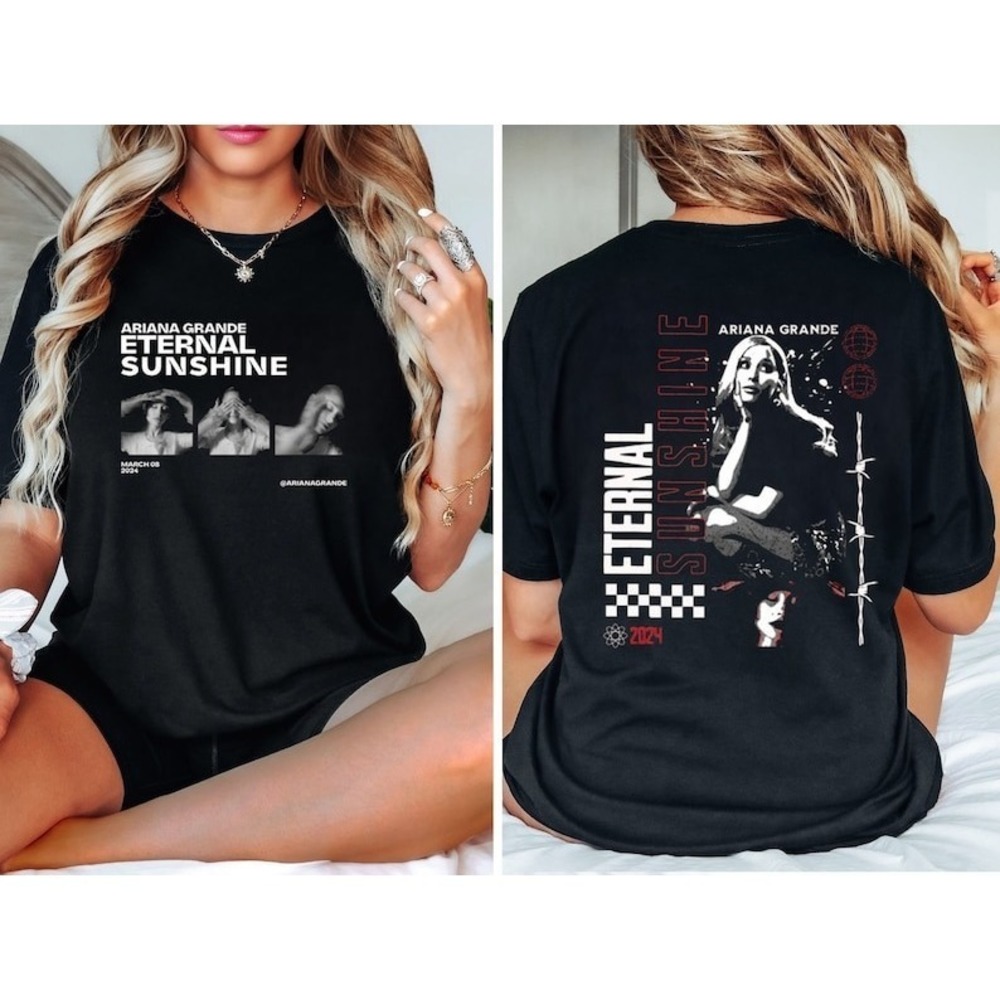 Vintage Ariana Eternal Sunshine T-shirt, Grande New Album Graphic 2 Sided Shirt